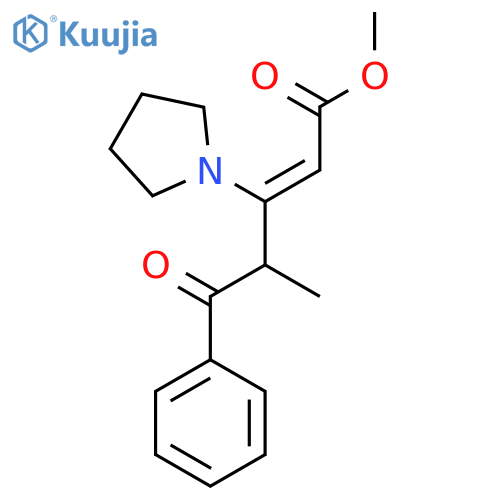 2-Pentenoic acid, 4-methyl-5-oxo-5-phenyl-3-(1-pyrrolidinyl)-, methyl ester structure