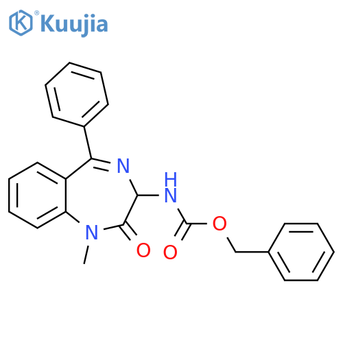 Carbamic acid,(2,3-dihydro-1-methyl-2-oxo-5-phenyl-1H-1,4-benzodiazepin-3-yl)-,phenylmethyl ester structure