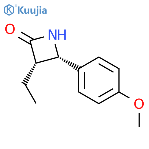 2-Azetidinone, 3-ethyl-4-(4-methoxyphenyl)-, cis- structure