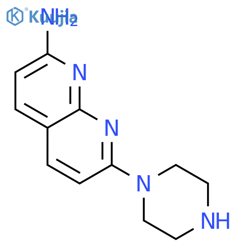 1,8-Naphthyridin-2-amine, 7-(1-piperazinyl)- structure