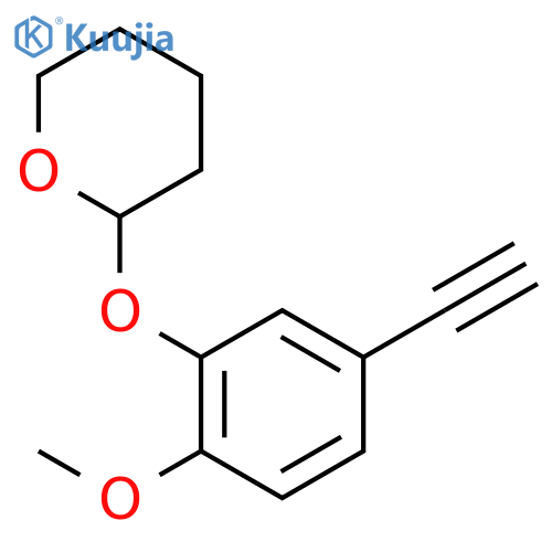 2H-Pyran, 2-(5-ethynyl-2-methoxyphenoxy)tetrahydro- structure