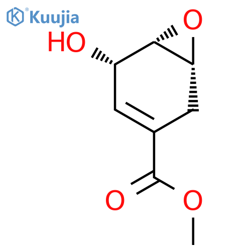 (+)-methyl (1β,2α,6β)-2-hydroxy-7-oxabicyclo[4,1,0]hept-3-ene-4-carboxylate structure