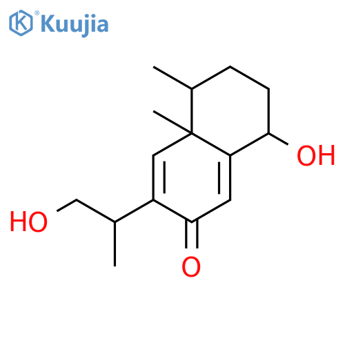 (4aS,5S,8R)-5,6,7,8-tetrahydro-8-hydroxy-3-(1-hydroxypropan-2-yl)-4a,5-dimethylnaphthalen-2(4aH)-one structure