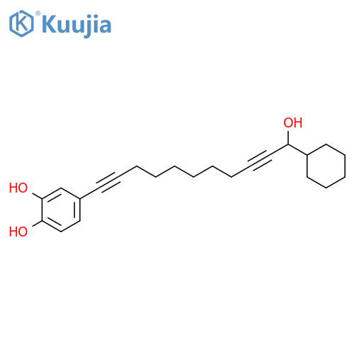 1,2-Benzenediol, 4-(11-cyclohexyl-11-hydroxy-1,9-undecadiynyl)- structure