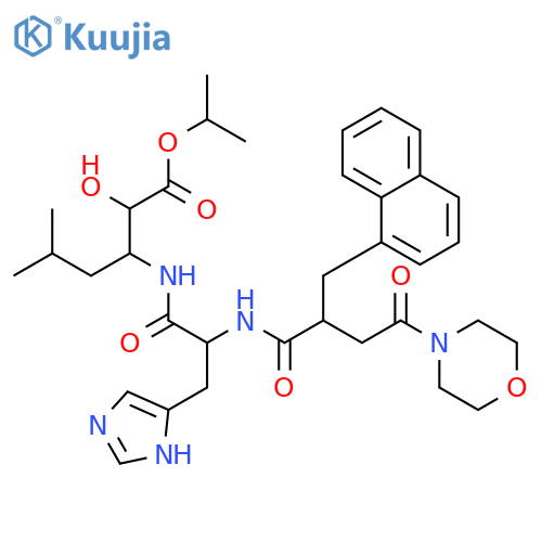 Hexanoic acid,2-hydroxy-3-[[3-(1H-imidazol-5-yl)-2-[[4-(4-morpholinyl)-2-(1-naphthalenylmethyl)-1,4-dioxobutyl]amino]-1-oxopropyl]amino]-5-methyl-,1-methylethyl ester structure