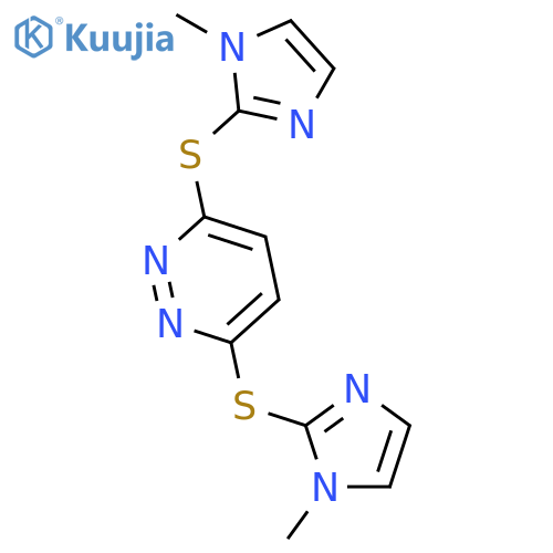 Pyridazine, 3,6-bis[(1-methyl-1H-imidazol-2-yl)thio]- structure