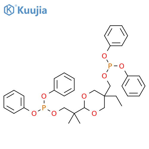 Phosphorous acid,[2-[2-[(diphenoxyphosphino)oxy]-1,1-dimethylethyl]-5-ethyl-1,3-dioxan-5-yl]methyl diphenyl ester structure