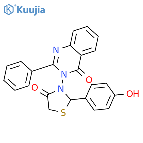 4(3H)-Quinazolinone,3-[2-(4-hydroxyphenyl)-4-oxo-3-thiazolidinyl]-2-phenyl- structure