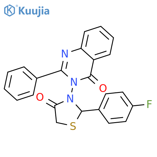 4(3H)-Quinazolinone, 3-[2-(4-fluorophenyl)-4-oxo-3-thiazolidinyl]-2-phenyl- structure