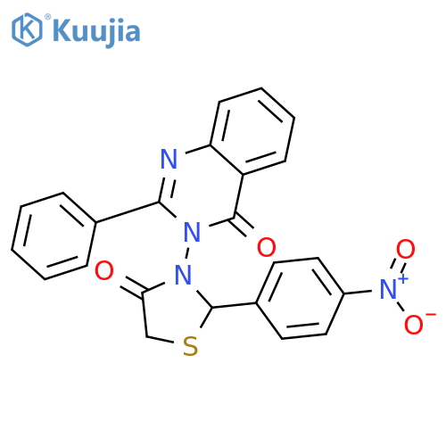 4(3H)-Quinazolinone, 3-[2-(4-nitrophenyl)-4-oxo-3-thiazolidinyl]-2-phenyl- structure
