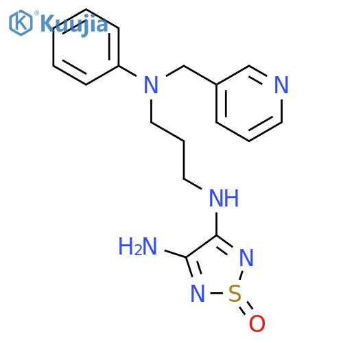 1,2,5-Thiadiazole-3,4-diamine, N-[3-[phenyl(3-pyridinylmethyl)amino]propyl]-, 1-oxide structure