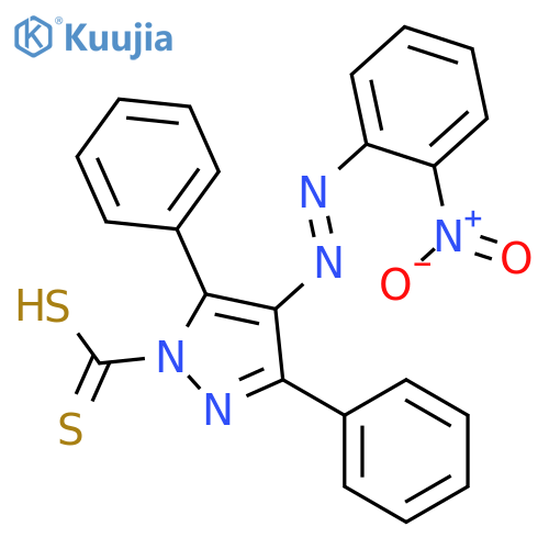 1H-Pyrazole-1-carbodithioic acid, 4-[(2-nitrophenyl)azo]-3,5-diphenyl- structure