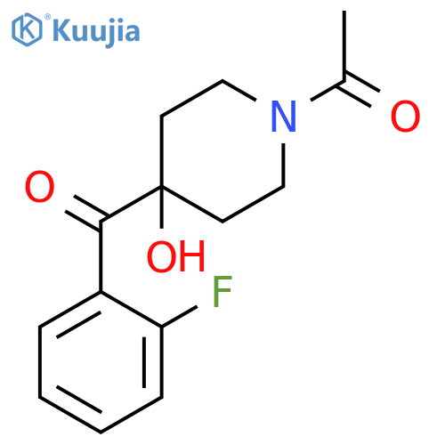 4-PIPERIDINOL, 1-ACETYL-4-(2-FLUOROBENZOYL)- structure