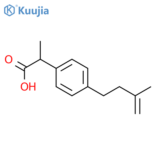 Benzeneacetic acid, a-methyl-4-(3-methyl-3-buten-1-yl)- structure