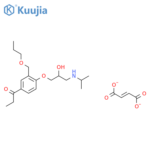 1-Propanone, 1-(4-(2-hydroxy-3-((1-methylethyl)amino)propoxy)-3-(propoxymethyl)phenyl)-, (E)-2-butenedioate (2:1) (salt) structure