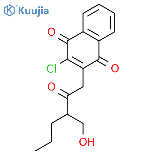 1,4-Naphthalenedione, 2-chloro-3-[3-(hydroxymethyl)-2-oxohexyl]- structure