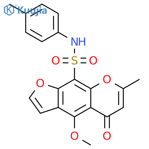 5H-Furo[3,2-g][1]benzopyran-9-sulfonamide, 4-methoxy-7-methyl-N-(4-methylphenyl)-5-oxo- structure