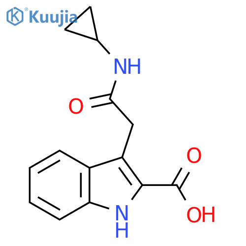 3-(cyclopropylcarbamoyl)methyl-1H-indole-2-carboxylic acid structure