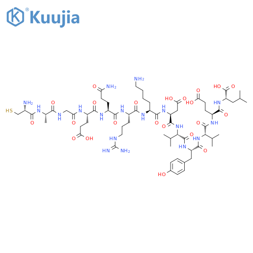 L-Leucine,L-cysteinyl-L-alanylglycyl-L-a-glutamyl-L-glutaminyl-L-arginyl-L-lysyl-L-a-aspartyl-L-valyl-L-tyrosyl-L-valyl-L-a-glutamyl- (9CI) structure
