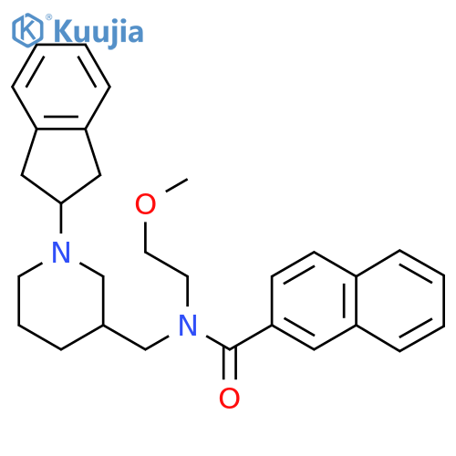 N-[[1-(2,3-dihydro-1H-inden-2-yl)piperidin-3-yl]methyl]-N-(2-methoxyethyl)naphthalene-2-carboxamide structure