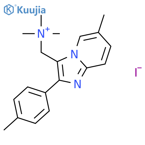 N,N,N-Trimethyl-1-(6-methyl-2-(p-tolyl)imidazo[1,2-a]pyridin-3-yl)methanaminium iodide structure