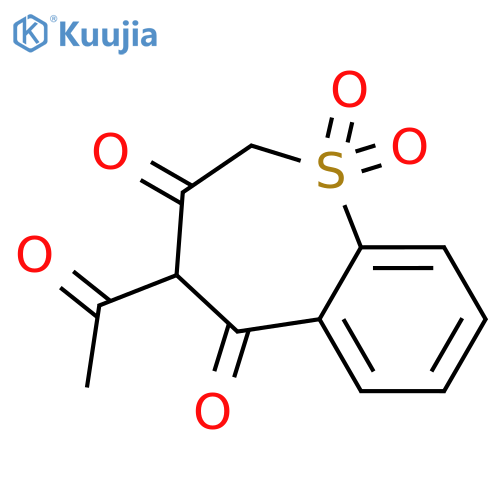 1-Benzothiepin-3,5(2H,4H)-dione, 4-acetyl-, 1,1-dioxide structure