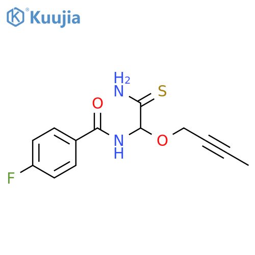 Benzamide, N-[2-amino-1-(2-butynyloxy)-2-thioxoethyl]-4-fluoro- structure