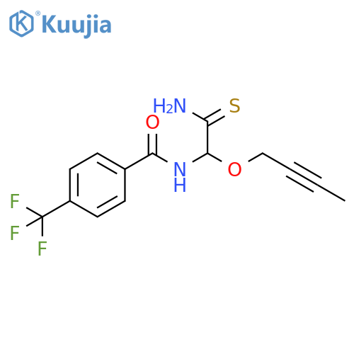 Benzamide,N-[2-amino-1-(2-butynyloxy)-2-thioxoethyl]-4-(trifluoromethyl)- structure