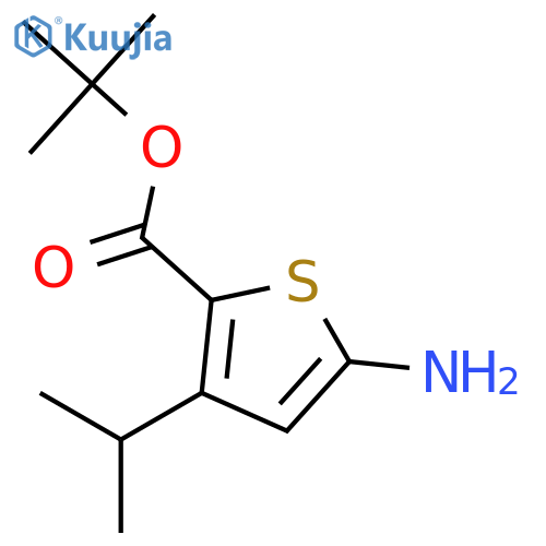 2-Thiophenecarboxylic acid, 5-amino-3-(1-methylethyl)-, 1,1-dimethylethyl ester structure
