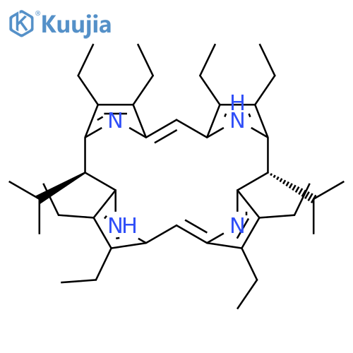 21H,23H-Porphine, 2,3,7,8,12,13,17,18-octaethyl-5,15-dihydro-5,15-bis(1-methylethyl)-, trans- structure