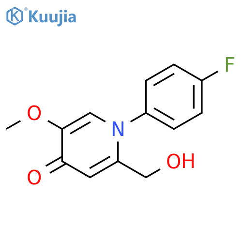 4(1H)-Pyridinone, 1-(4-fluorophenyl)-2-(hydroxymethyl)-5-methoxy- structure