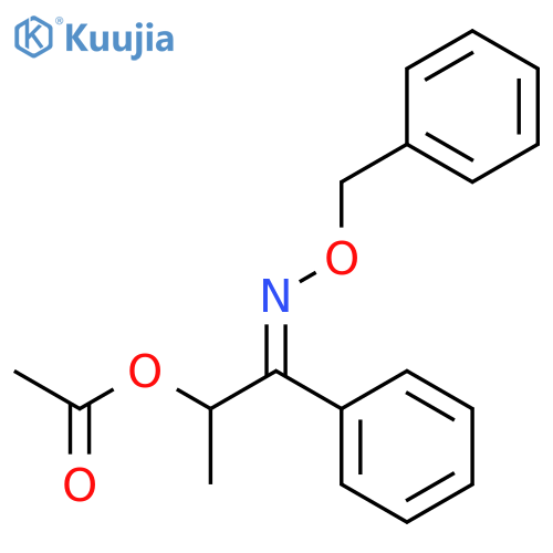 1-Propanone, 2-(acetyloxy)-1-phenyl-, 1-[O-(phenylmethyl)oxime], (E)- structure