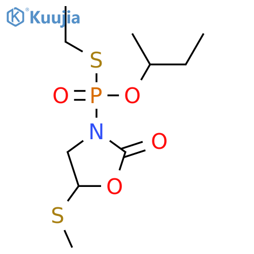 Phosphonothioic acid, [5-(methylthio)-2-oxo-3-oxazolidinyl]-, S-ethyl O-(1-methylpropyl) ester structure