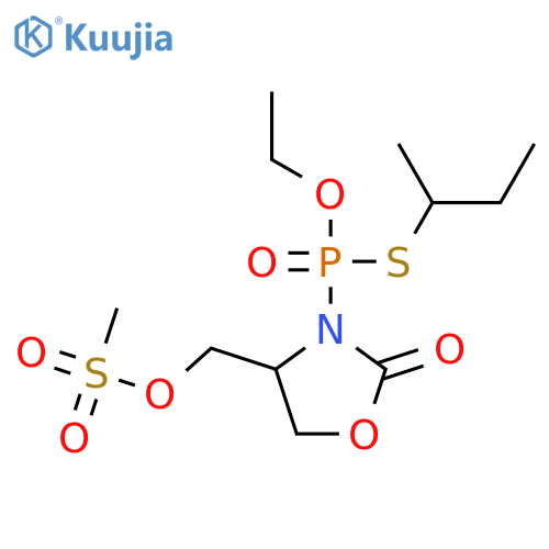 Phosphonothioic acid, [4-[[(methylsulfonyl)oxy]methyl]-2-oxo-3-oxazolidinyl]-, O-ethyl S-(1-methylpropyl) ester structure