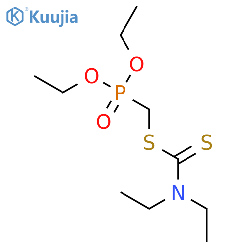 Carbamodithioic acid, diethyl-, (diethoxyphosphinyl)methyl ester structure