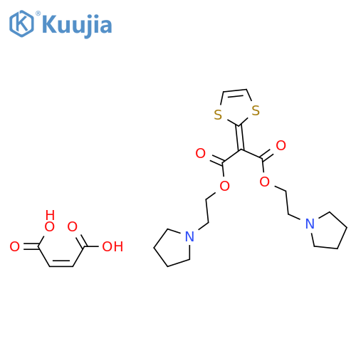 Propanedioic acid, 1,3-dithiol-2-ylidene-, bis[2-(1-pyrrolidinyl)ethyl] ester, (Z)-2-butenedioate structure