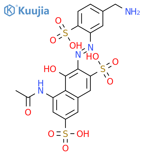 2,7-Naphthalenedisulfonic acid, 5-(acetylamino)-3-[[5-(aminomethyl)-2-sulfophenyl]azo]-4-hydroxy- structure
