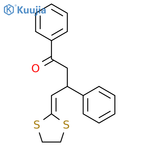 1-Butanone, 4-(1,3-dithiolan-2-ylidene)-1,3-diphenyl- structure