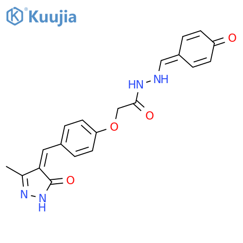 Acetic acid,2-[4-[(1,5-dihydro-3-methyl-5-oxo-4H-pyrazol-4-ylidene)methyl]phenoxy]-,2-[(4-hydroxyphenyl)methylene]hydrazide structure