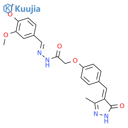 Acetic acid,2-[4-[(1,5-dihydro-3-methyl-5-oxo-4H-pyrazol-4-ylidene)methyl]phenoxy]-,2-[(3,4-dimethoxyphenyl)methylene]hydrazide structure