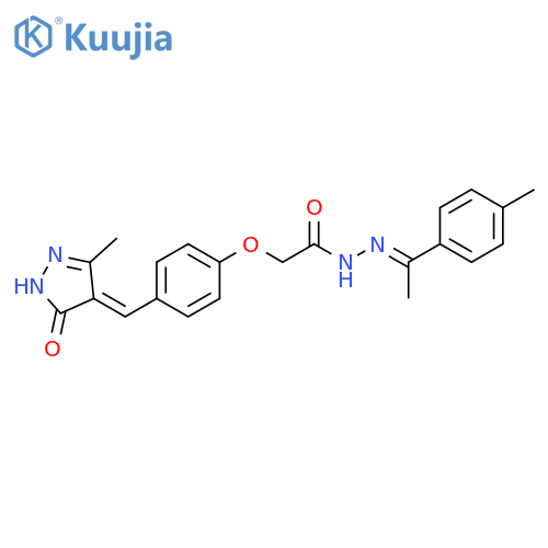Acetic acid,2-[4-[(1,5-dihydro-3-methyl-5-oxo-4H-pyrazol-4-ylidene)methyl]phenoxy]-,2-[1-(4-methylphenyl)ethylidene]hydrazide structure