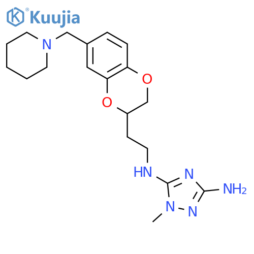 1H-1,2,4-Triazole-3,5-diamine, N5-[2-[2,3-dihydro-7-(1-piperidinylmethyl)-1,4-benzodioxin-2-yl]ethyl]-1- methyl- structure