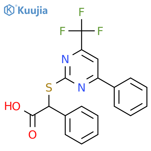 Benzeneacetic acid, a-[[4-phenyl-6-(trifluoromethyl)-2-pyrimidinyl]thio]- structure