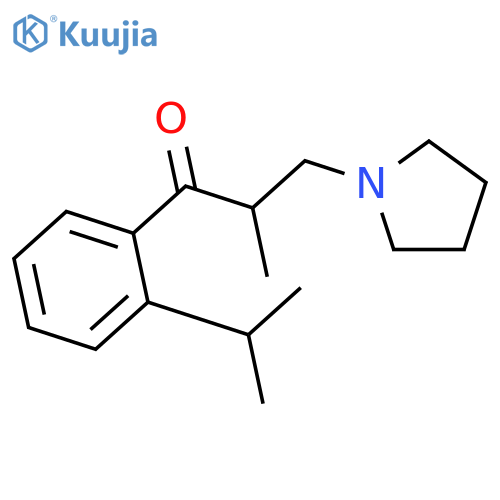 1-Propanone, 2-methyl-1-[2-(1-methylethyl)phenyl]-3-(1-pyrrolidinyl)- structure