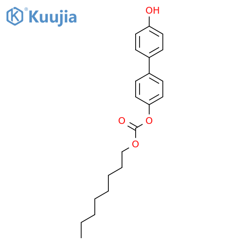 Carbonic acid, 4'-hydroxy[1,1'-biphenyl]-4-yl octyl ester structure