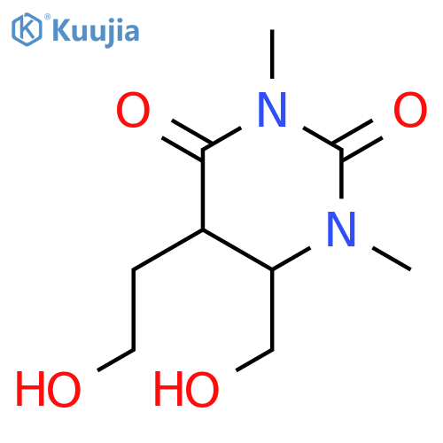 2,4(1H,3H)-Pyrimidinedione, dihydro-5-(2-hydroxyethyl)-6-(hydroxymethyl)-1,3-dimethyl- structure