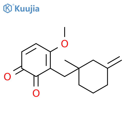 3,5-Cyclohexadiene-1,2-dione, 4-methoxy-3-[(1-methyl-3-methylenecyclohexyl)methyl]- structure