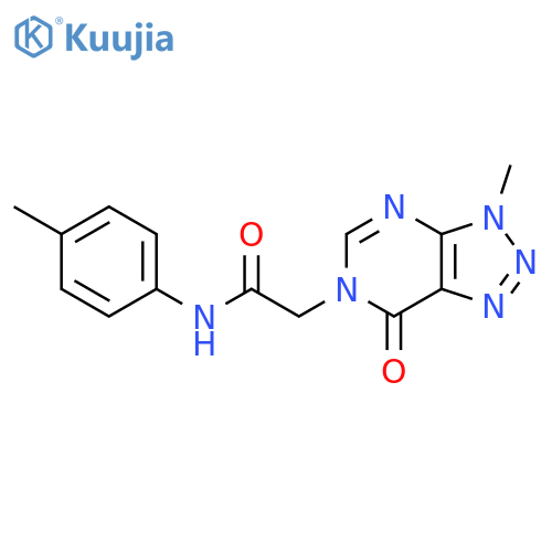 2-{3-methyl-7-oxo-3H,6H,7H-[1,2,3]triazolo[4,5-d]pyrimidin-6-yl}-N-(4-methylphenyl)acetamide structure
