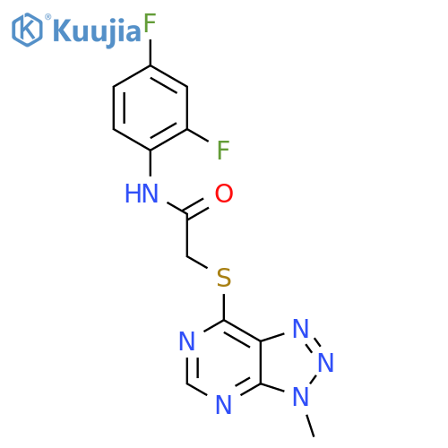 N-(2,4-difluorophenyl)-2-({3-methyl-3H-[1,2,3]triazolo[4,5-d]pyrimidin-7-yl}sulfanyl)acetamide structure