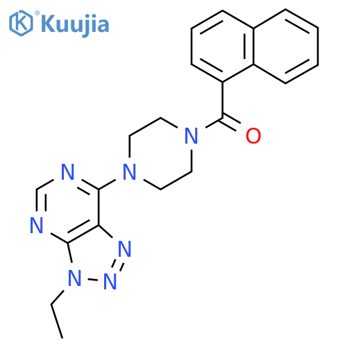 1-{3-ethyl-3H-[1,2,3]triazolo[4,5-d]pyrimidin-7-yl}-4-(naphthalene-1-carbonyl)piperazine structure